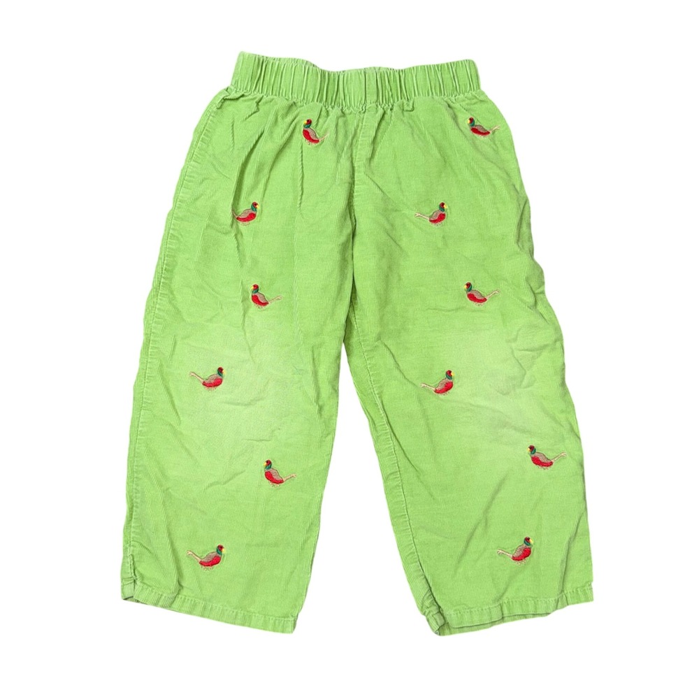 The Beaufort Bonnet Company Corduroy Pants Kids 3T Green Pheasant Excellent Bird